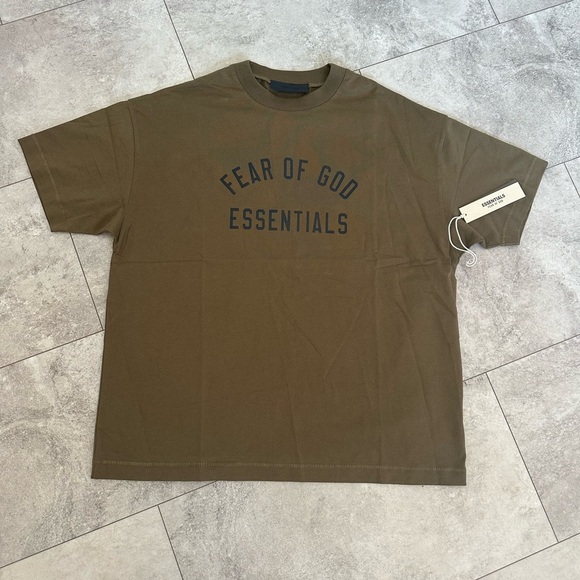 Fear of God Essentials Olive T-Shirt - Picture 2 of 3